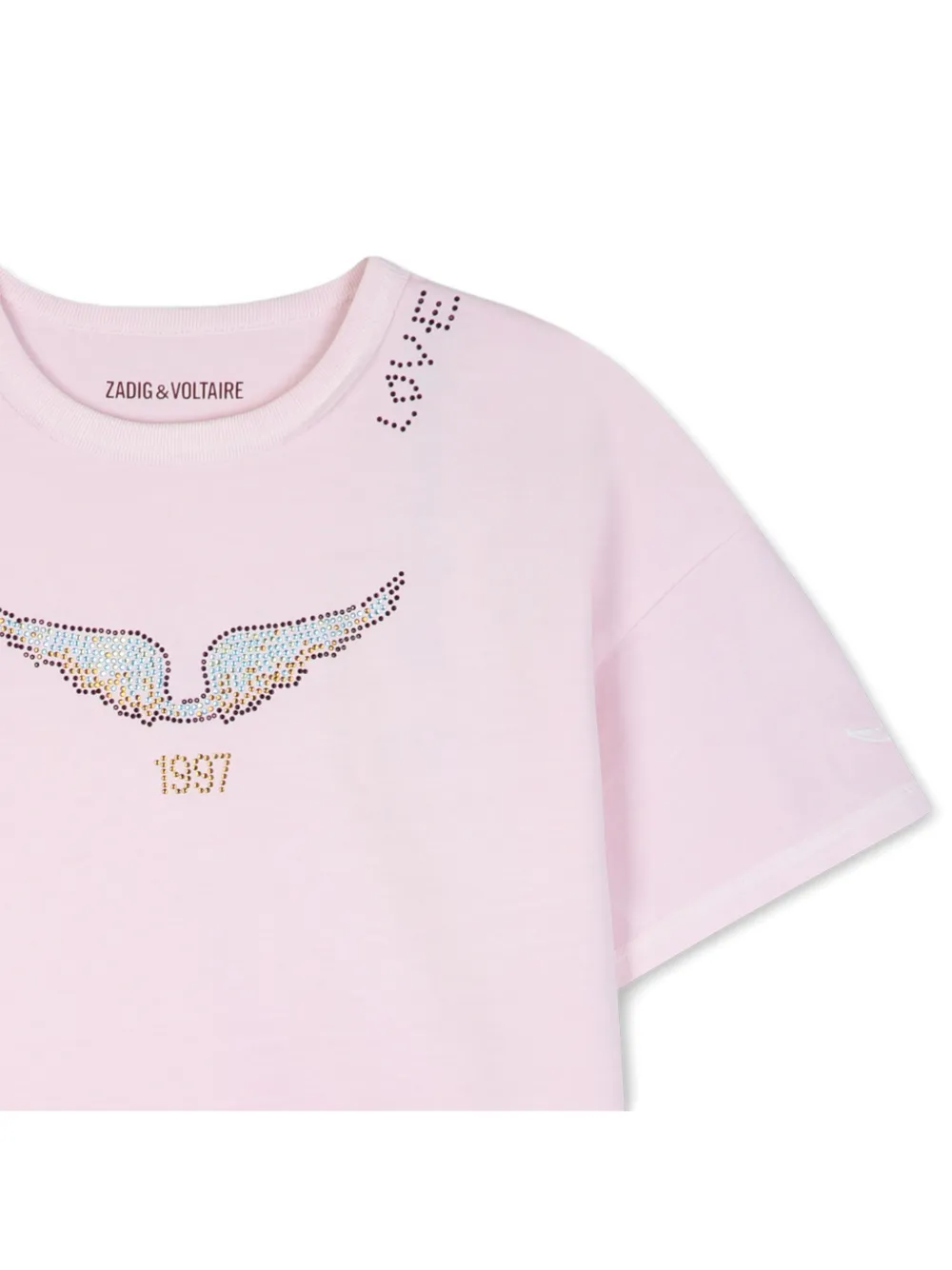 Zadig & Voltaire Kids T-shirt met stras Roze