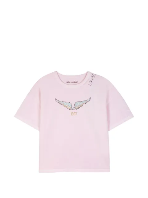 Zadig & Voltaire Kids playera con detalles de strass