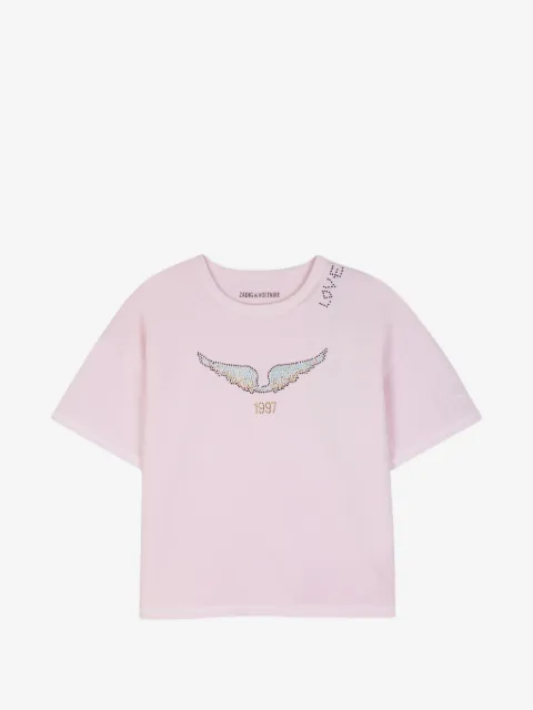 Zadig & Voltaire Kids playera con detalles de strass