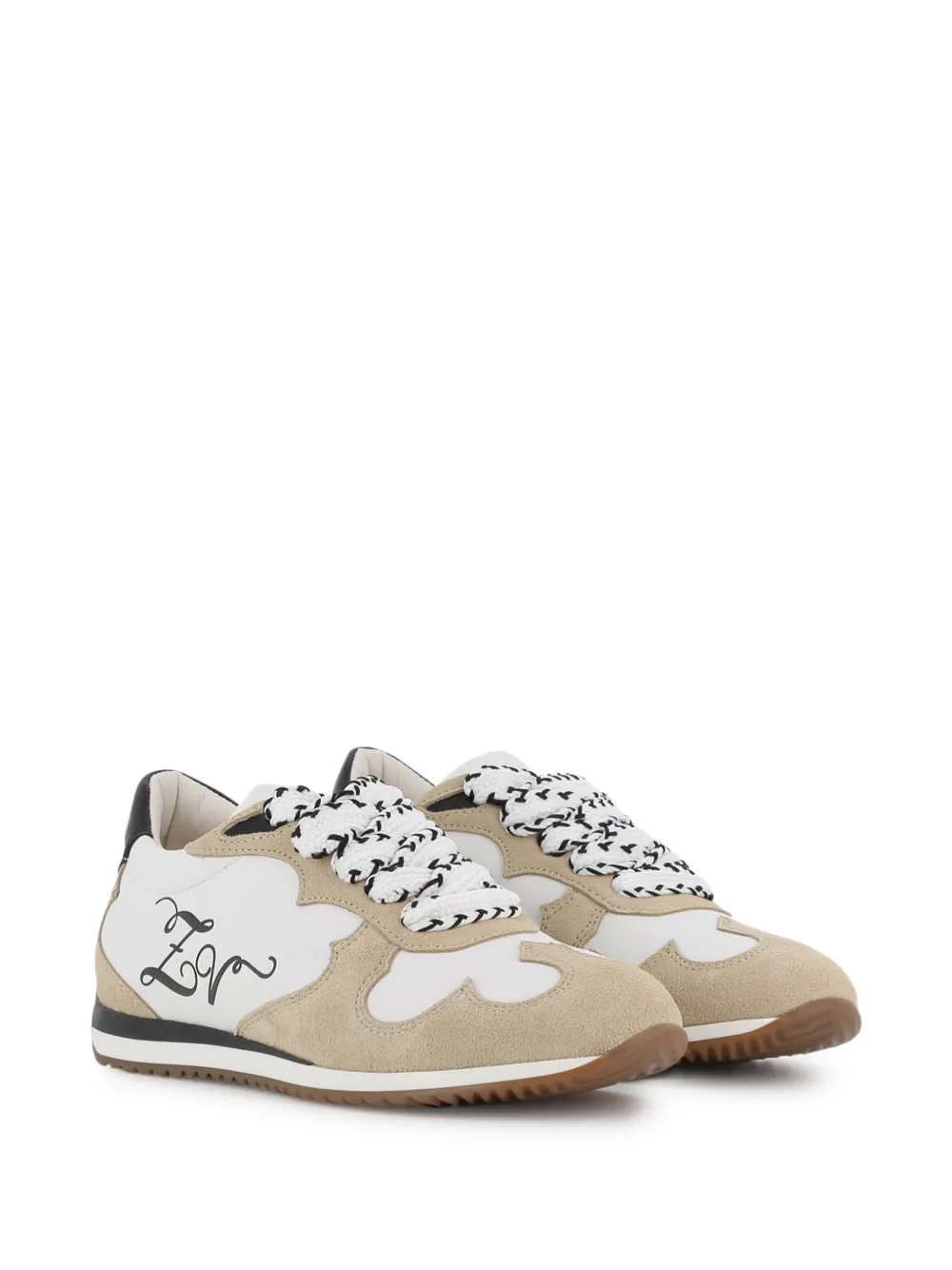 Zadig & Voltaire Kids logo-print panelled sneakers Wit