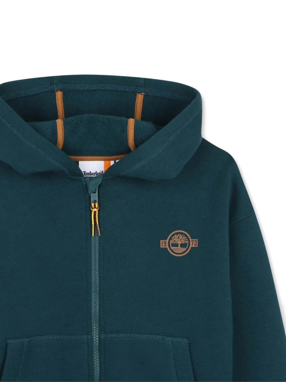 Timberland Kids Hoodie met logoprint en rits Groen