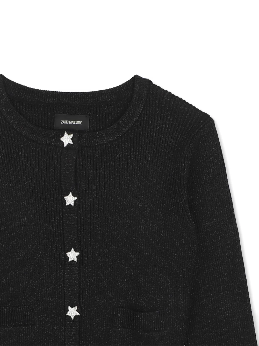 Zadig & Voltaire Kids Gebreid vest met stervormige knoop Zwart