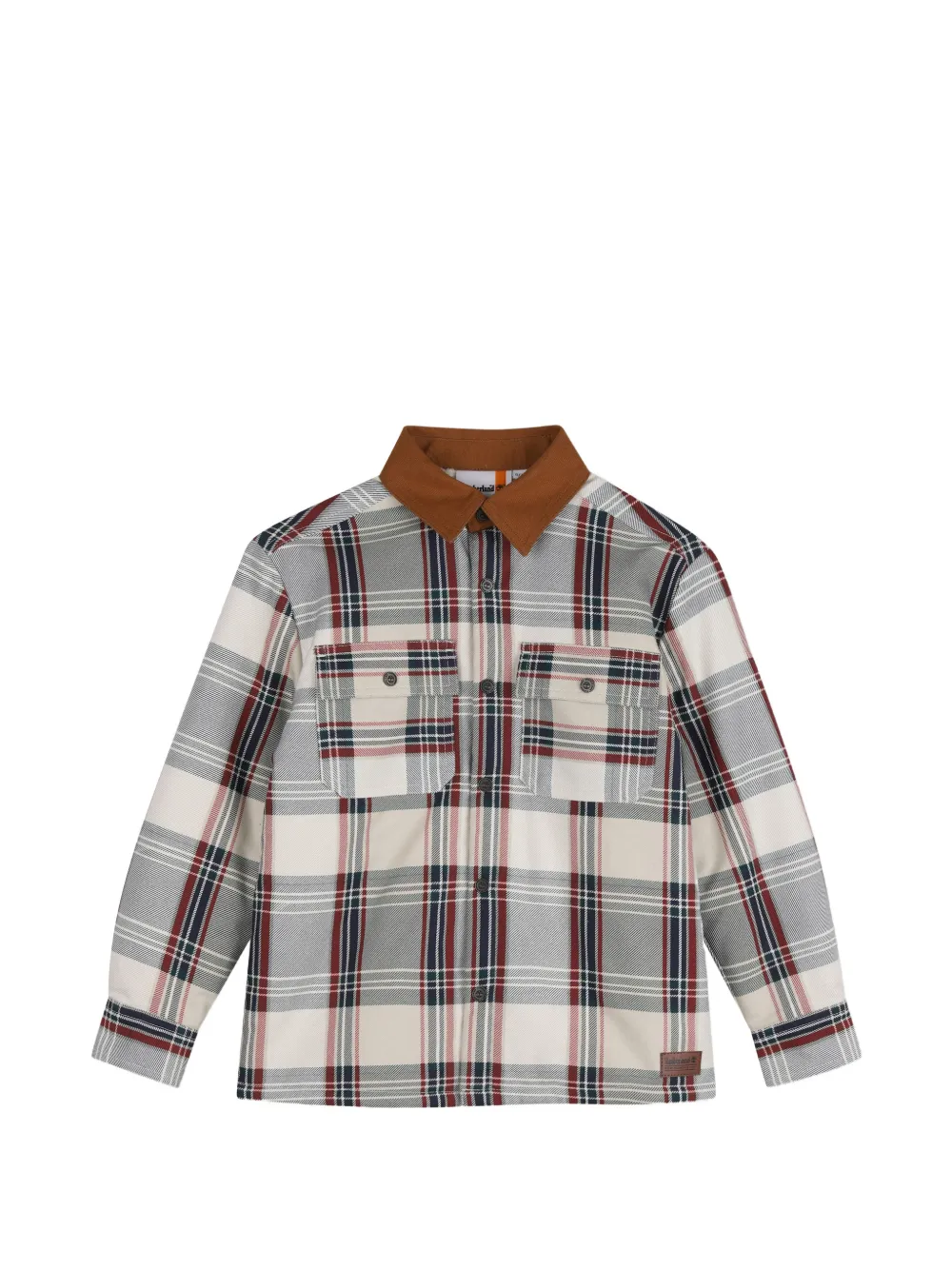 Timberland Kids Kariertes Hemd mit Ellenbogen-Patches - Nude
