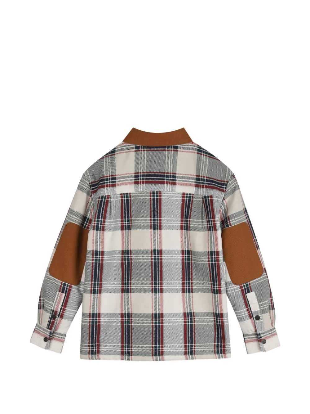 Timberland Kids Geruit shirt met elleboogpatch Beige