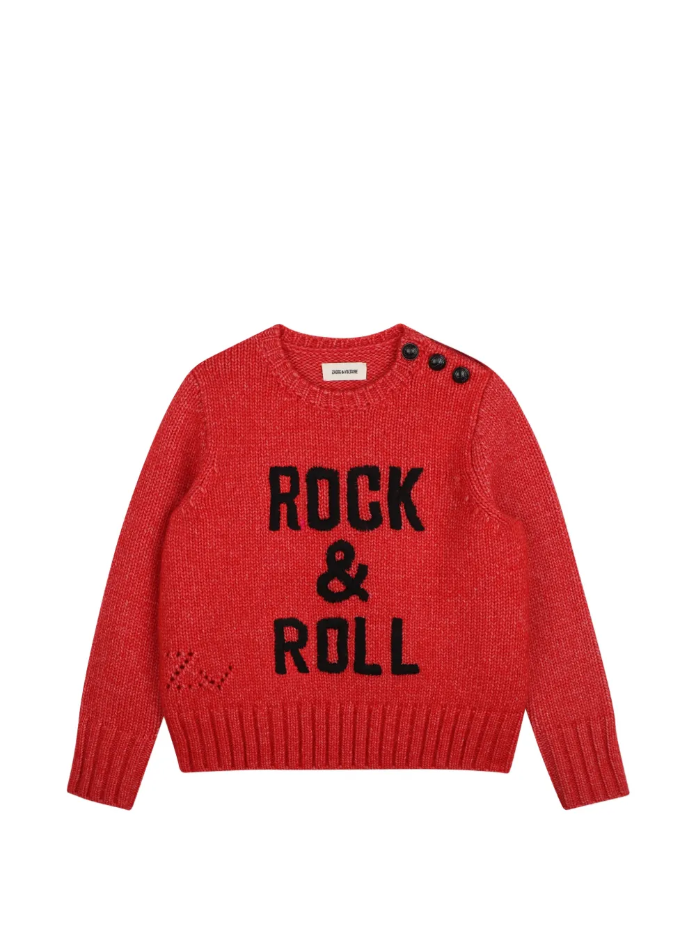 Zadig & Voltaire Kids Maglione con bottoni sulla spalla - Rosso