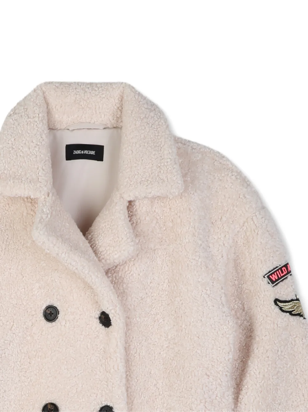 Zadig & Voltaire Kids Jas met dubbele rij knopen Beige