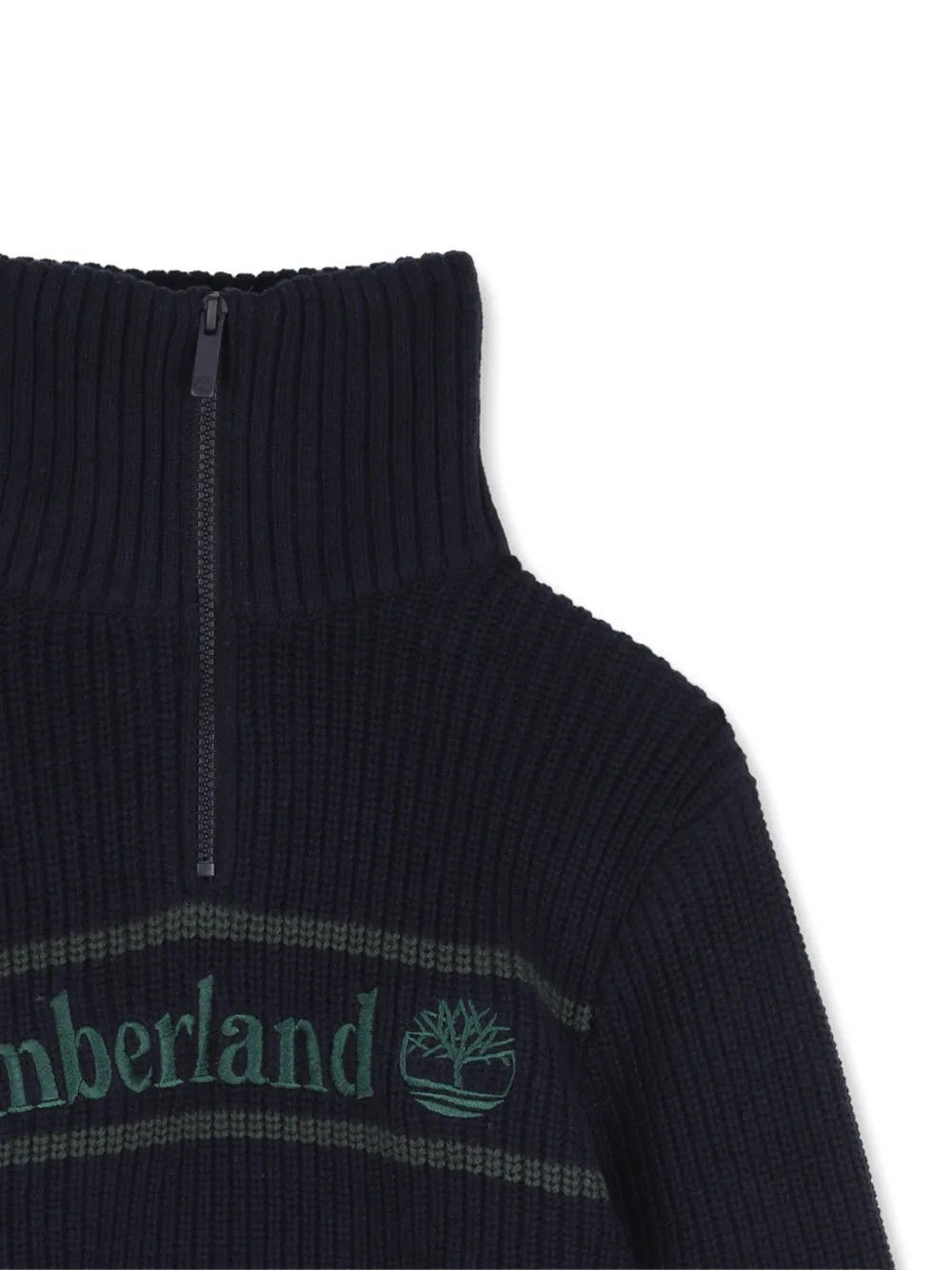 Timberland Kids Trui met geborduurd logo en rits Blauw