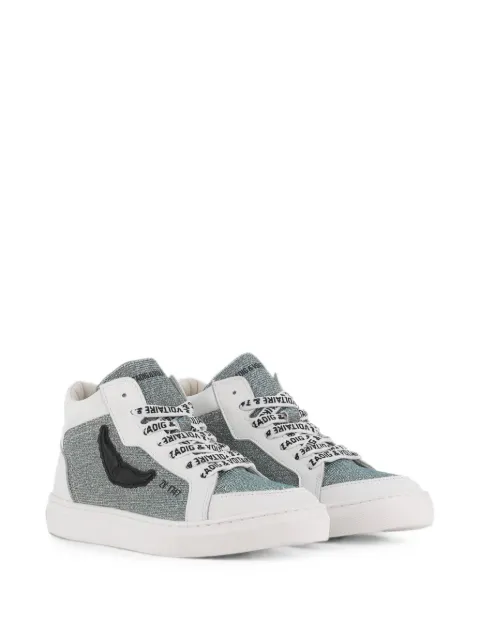 Zadig & Voltaire Kids glitter-effect logo-print sneakers