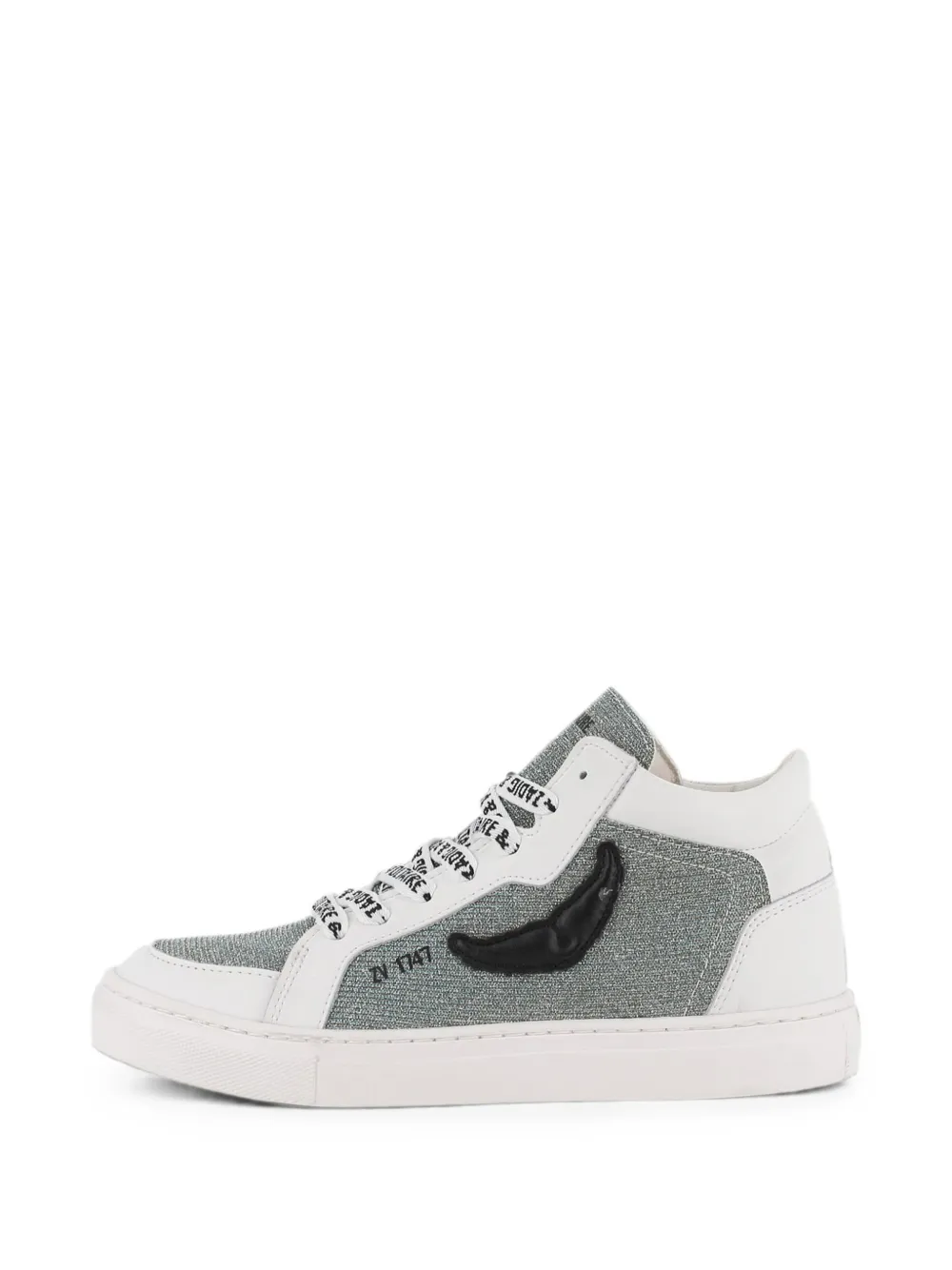 Zadig & Voltaire Kids glitter-effect logo-print sneakers Wit