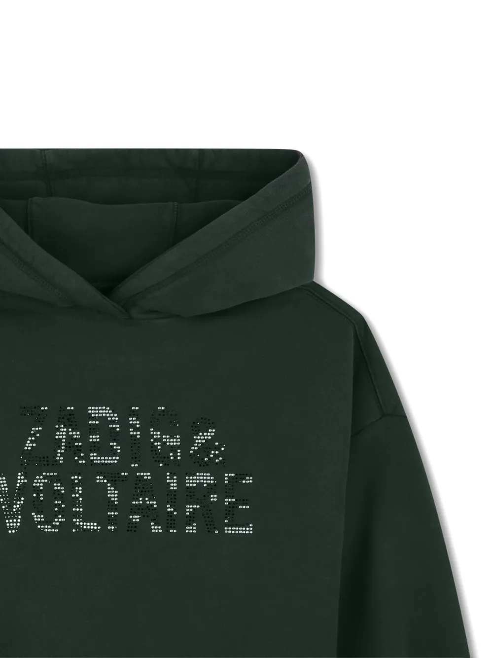 Zadig & Voltaire Kids Hoodie met logo van stras Groen