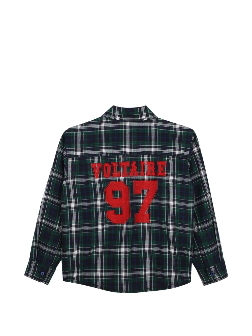 Zadig & Voltaire Kids Overhemd met logopatch en tartan ruit Groen