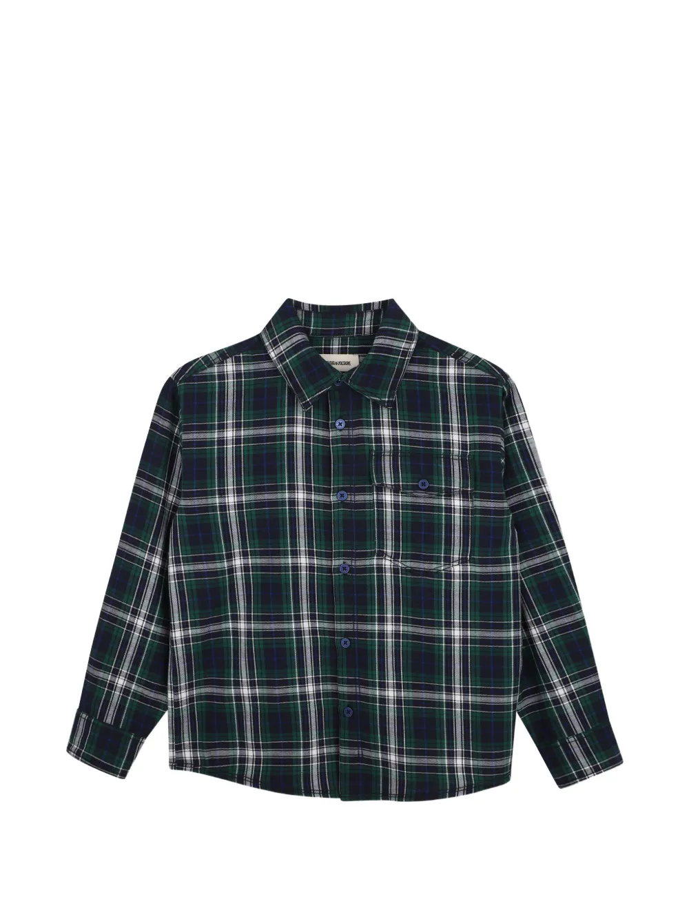 Zadig & Voltaire Kids Schottenkaro-Hemd mit Logo-Patch - Grün