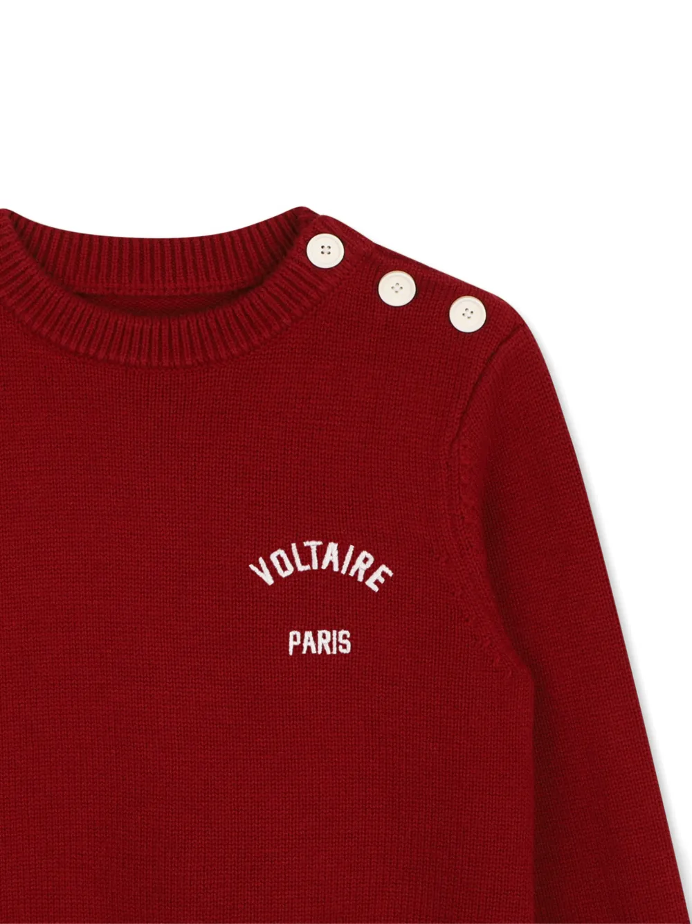 Zadig & Voltaire Kids Trui met knoop-detail en logo-print Rood