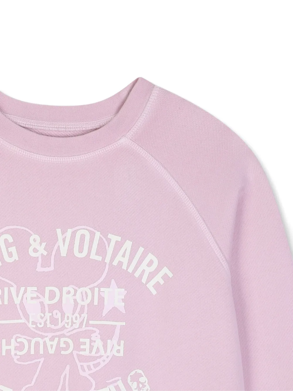 Zadig & Voltaire Kids Sweater met grafische print en raglan mouwen Roze
