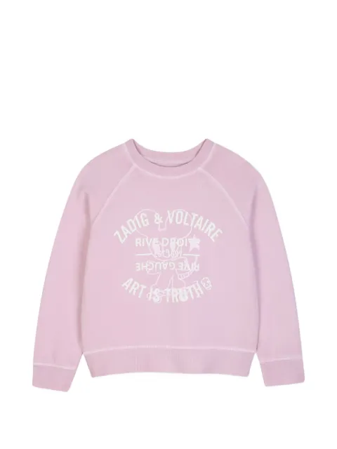 Zadig & Voltaire Kids suéter con estampado gráfico y mangas raglán