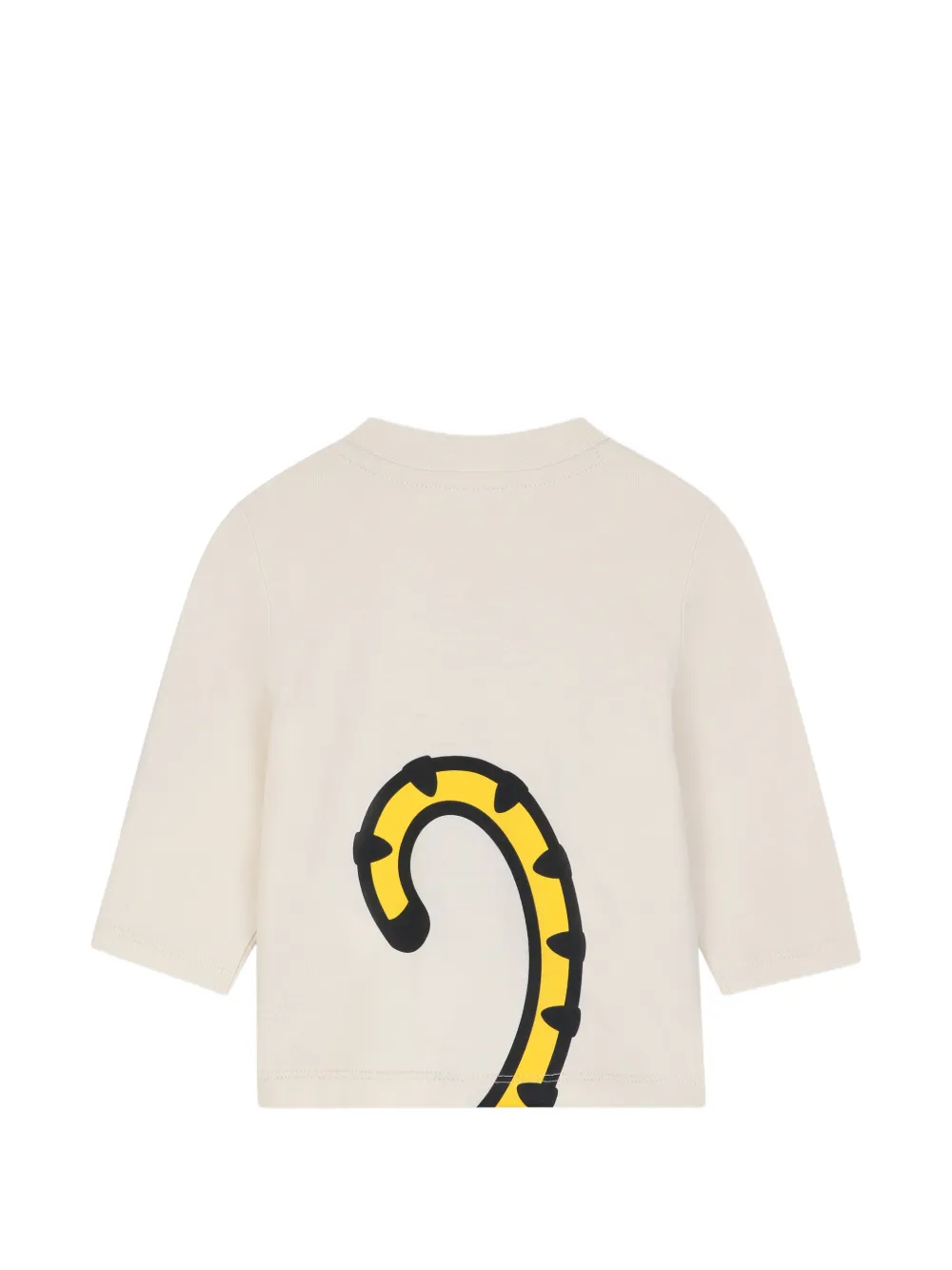 Kenzo Kids T-shirt met tijger-print en schouderknoop Beige