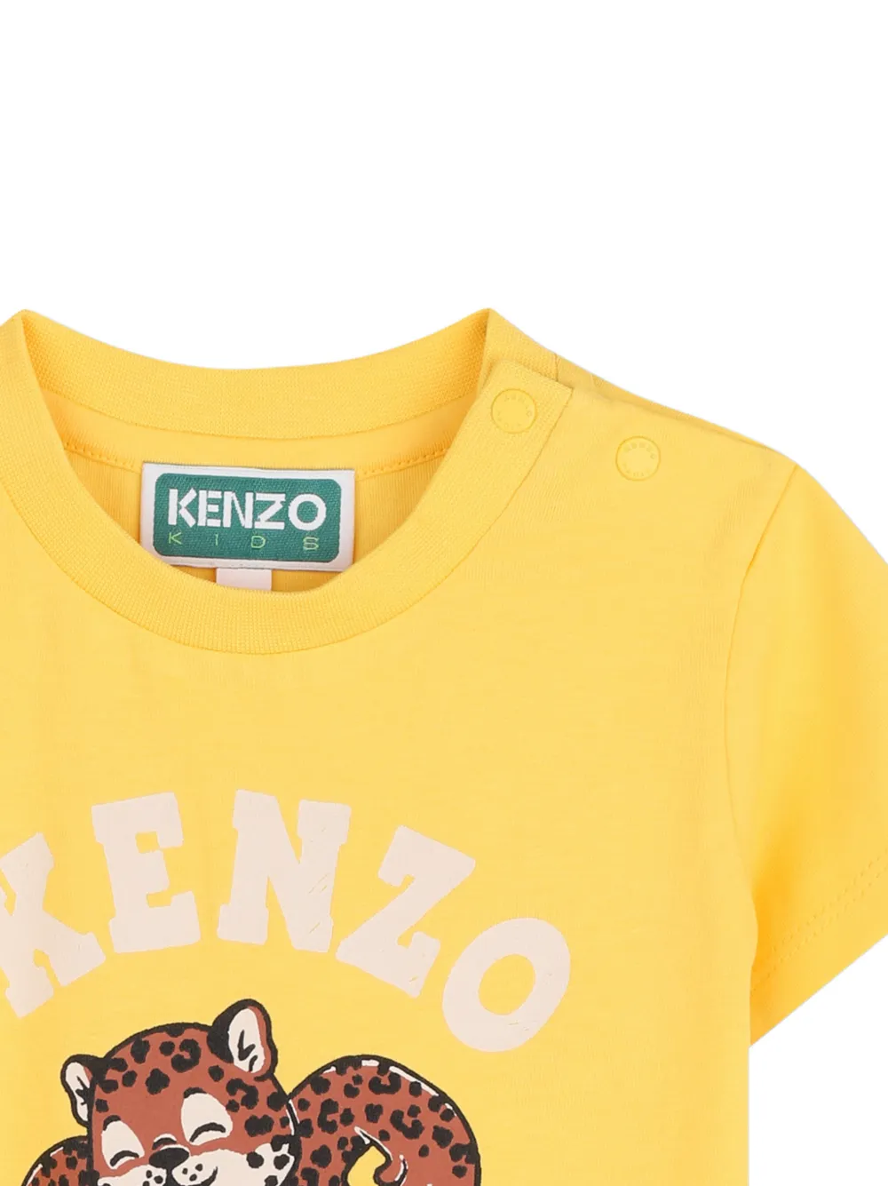 Kenzo Kids T-shirt met grafische print Geel