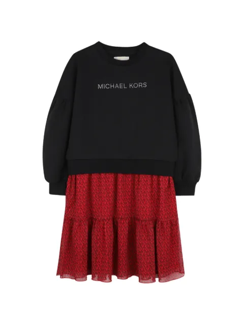 Michael Kors Kids monogram-print layered-effect dress