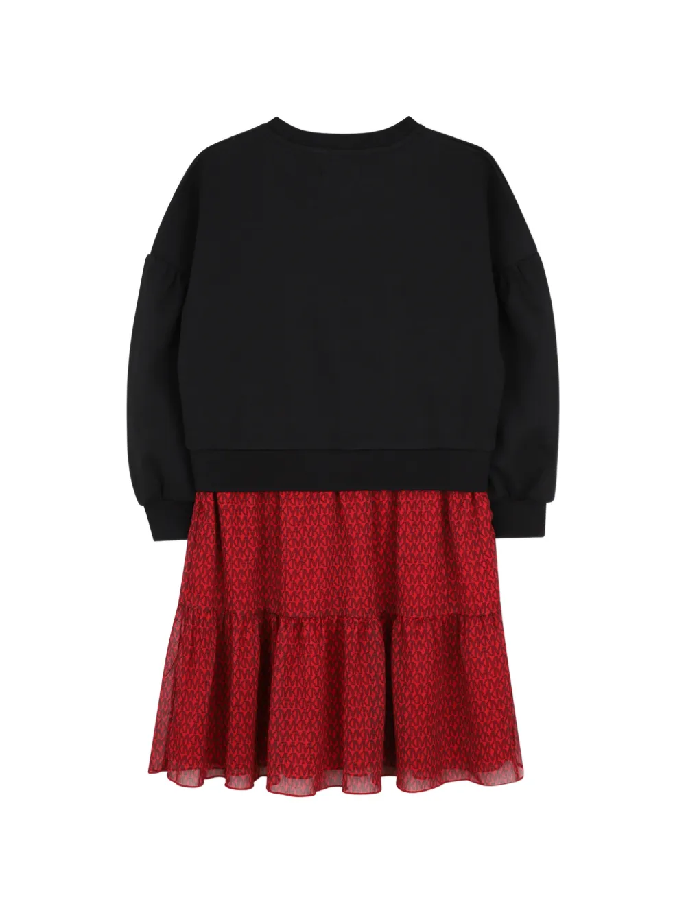 Michael Kors Kids Jurk met monogramprint en gelaagd effect Zwart