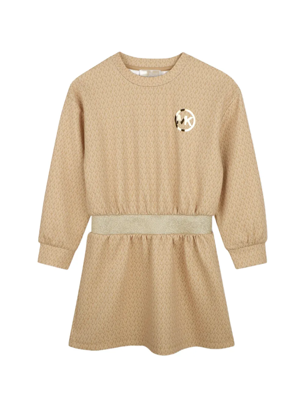Michael Kors Kids monogram-print long-sleeve casual dress - Toni neutri