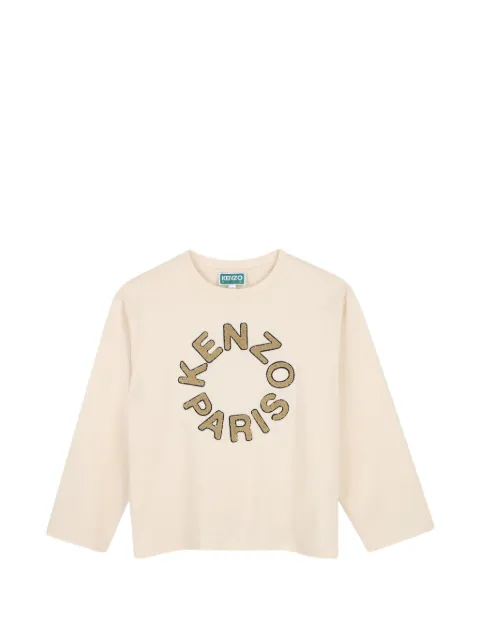 Kenzo Kids logo-embroidered long-sleeve T-shirt