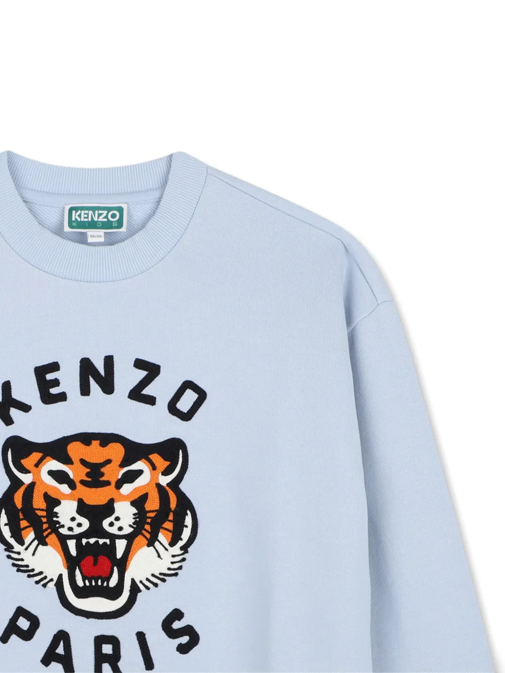 Kenzo Kids Trui met Tiger-print en ronde hals Blauw