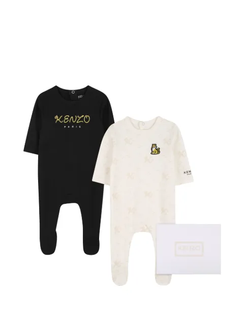 Kenzo Kids logo-print monogram-pattern pajamas