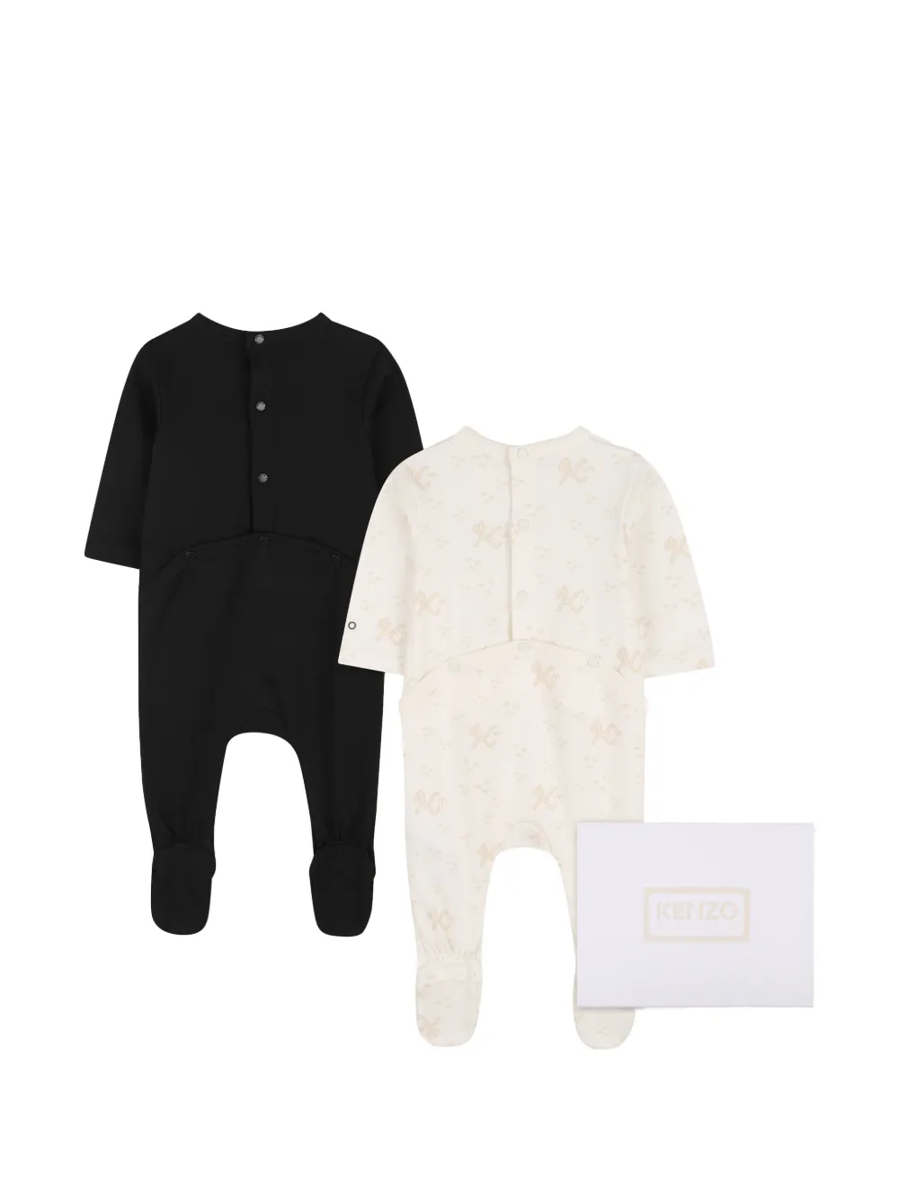 Kenzo Kids Pyjama met monogram-patroon en logo-print Zwart