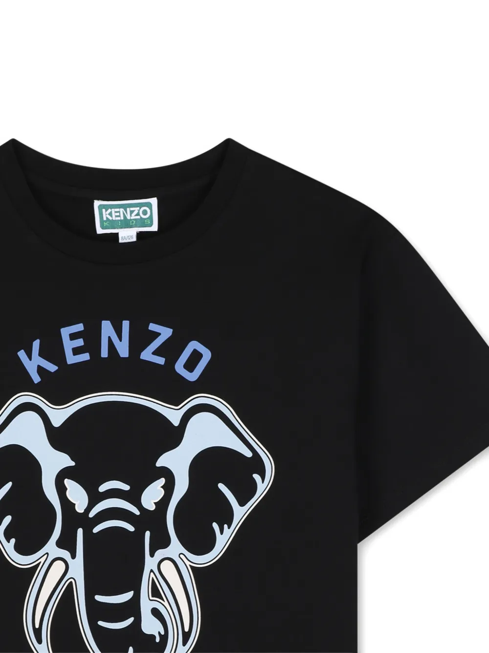 Kenzo Kids T-shirt met olifant-print en ronde hals Zwart