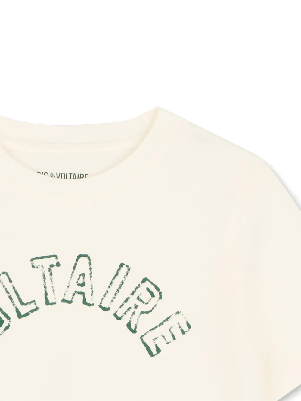 Zadig & Voltaire Kids Katoenen T-shirt met logoprint Beige