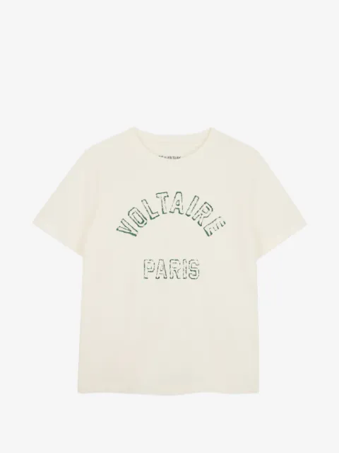 Zadig & Voltaire Kids playera de algodón con logo estampado