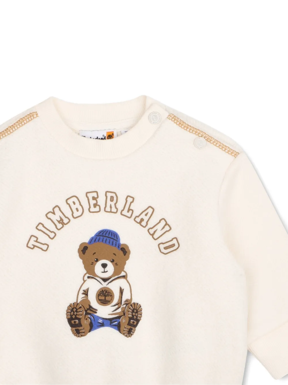 Timberland Kids Katoenen trui met beer-print Beige