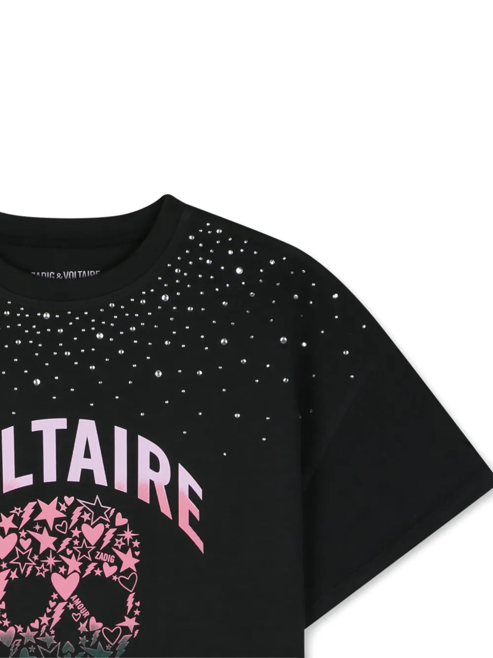 Zadig & Voltaire Kids T-shirt verfraaid met kristallen Zwart