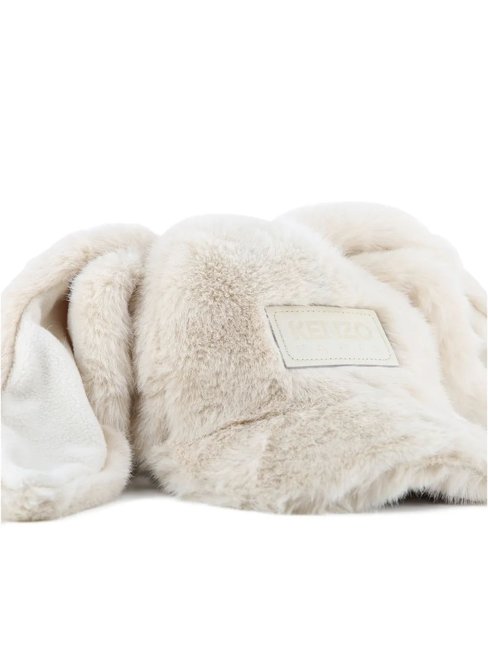 Kenzo Kids Pet met konijnenoren van imitatiebont Beige