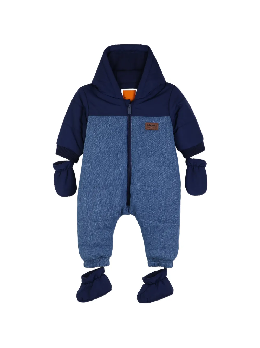 Timberland Kids hooded quilted snowsuit - Blue