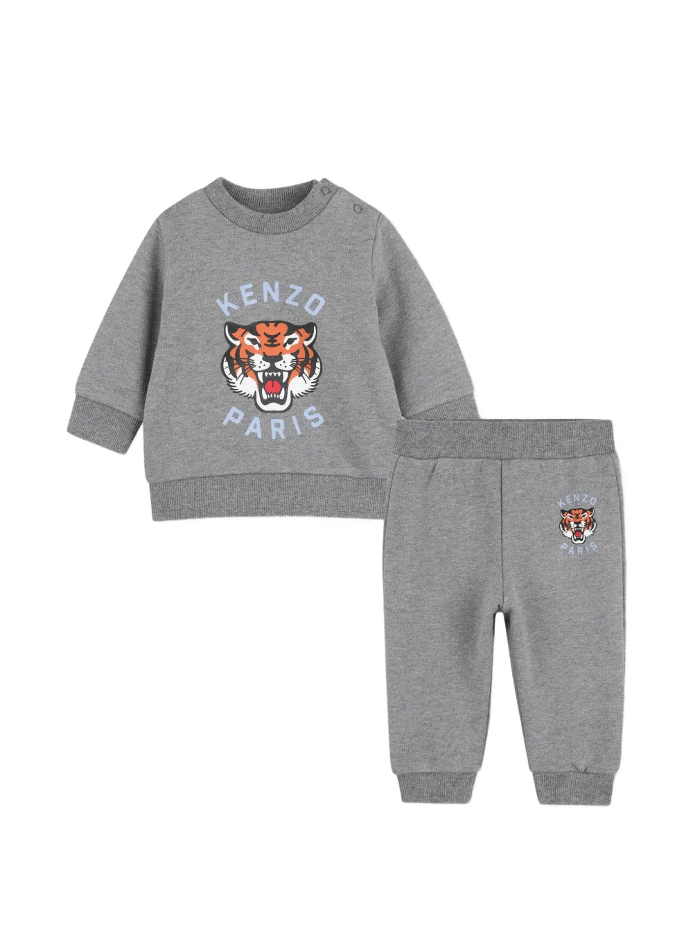 Kenzo Kids Jogginganzug mit Tiger-Print - Grau