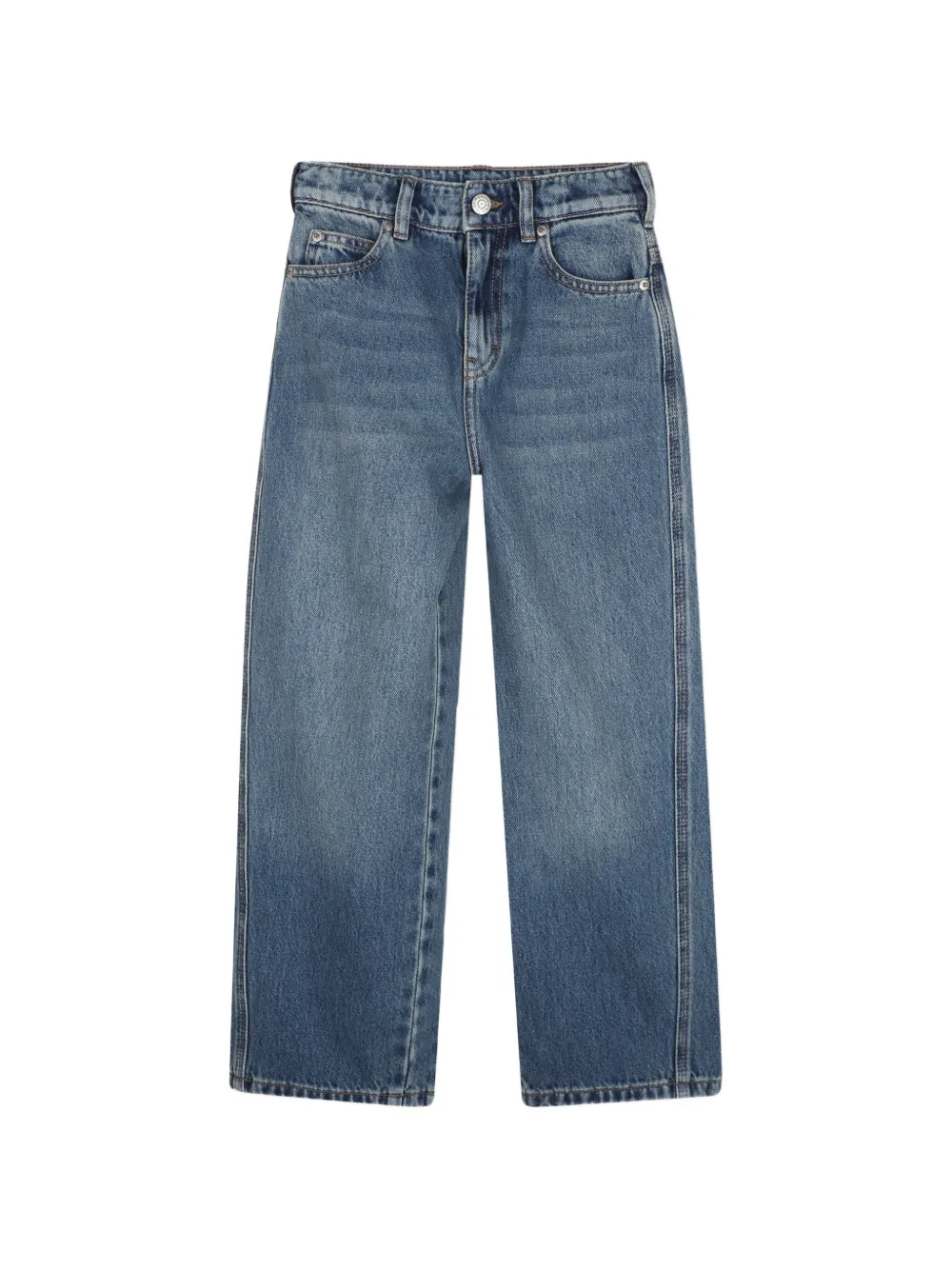Zadig & Voltaire Kids Jeans dritti con applicazione logo - Blu