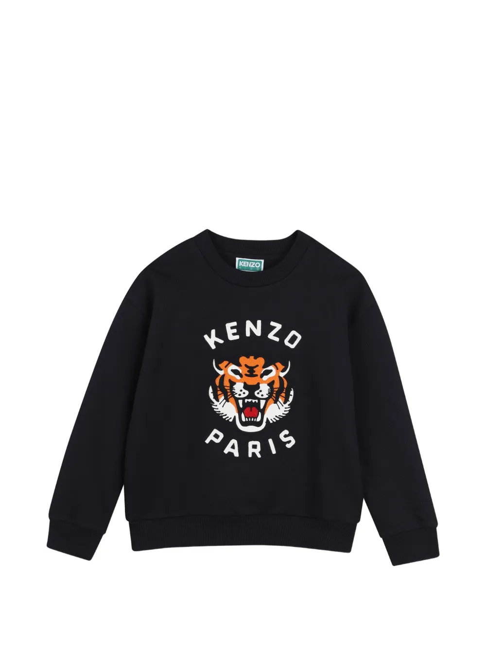 Kenzo Kids Tiger-motif crew-neck sweater - Nero