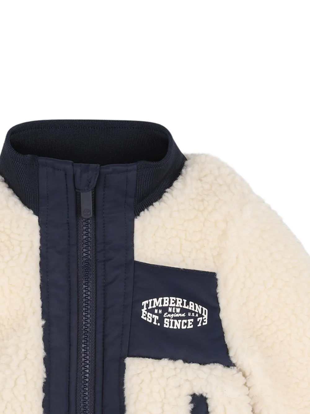 Timberland Kids Fleece jack met logopatch Beige