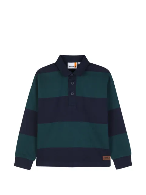 Timberland Kids striped long-sleeve polo shirt