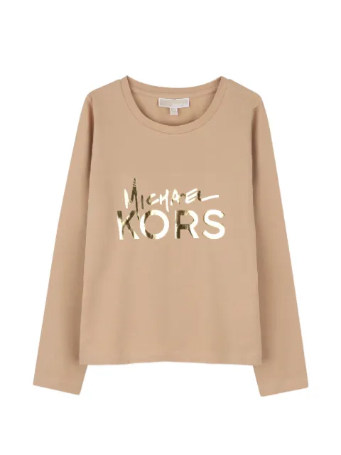 Michael Kors Kids golden logo-print long-sleeve T-shirt