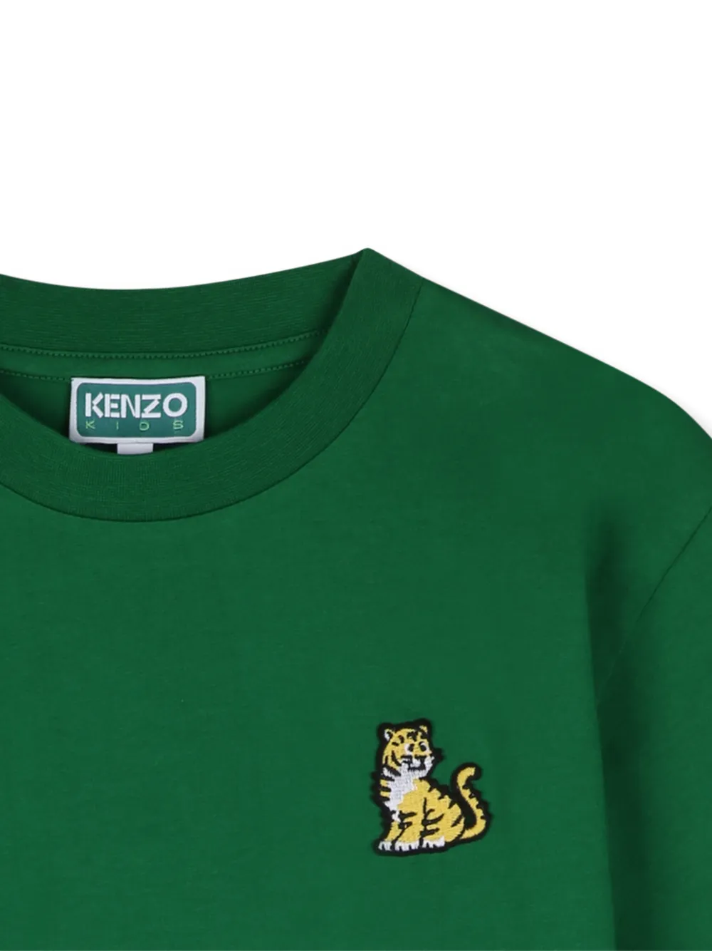 Kenzo Kids T-shirt met tijgerpatch Groen