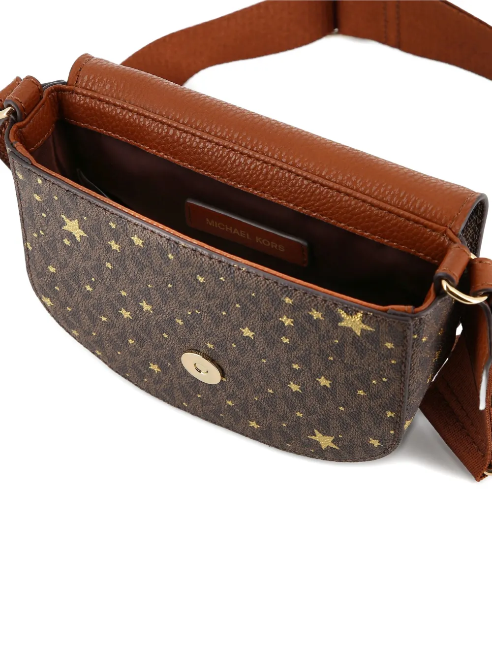 Michael Kors Kids Schoudertas met monogram-print en ster-patroon Bruin