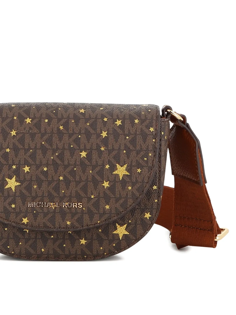 Michael Kors Kids Schoudertas met monogram-print en ster-patroon Bruin