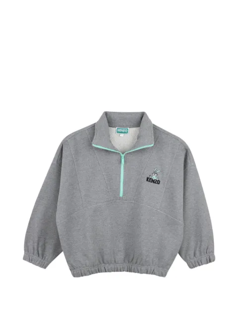 Kenzo Kids sweater med logotryk og kvart lynlås