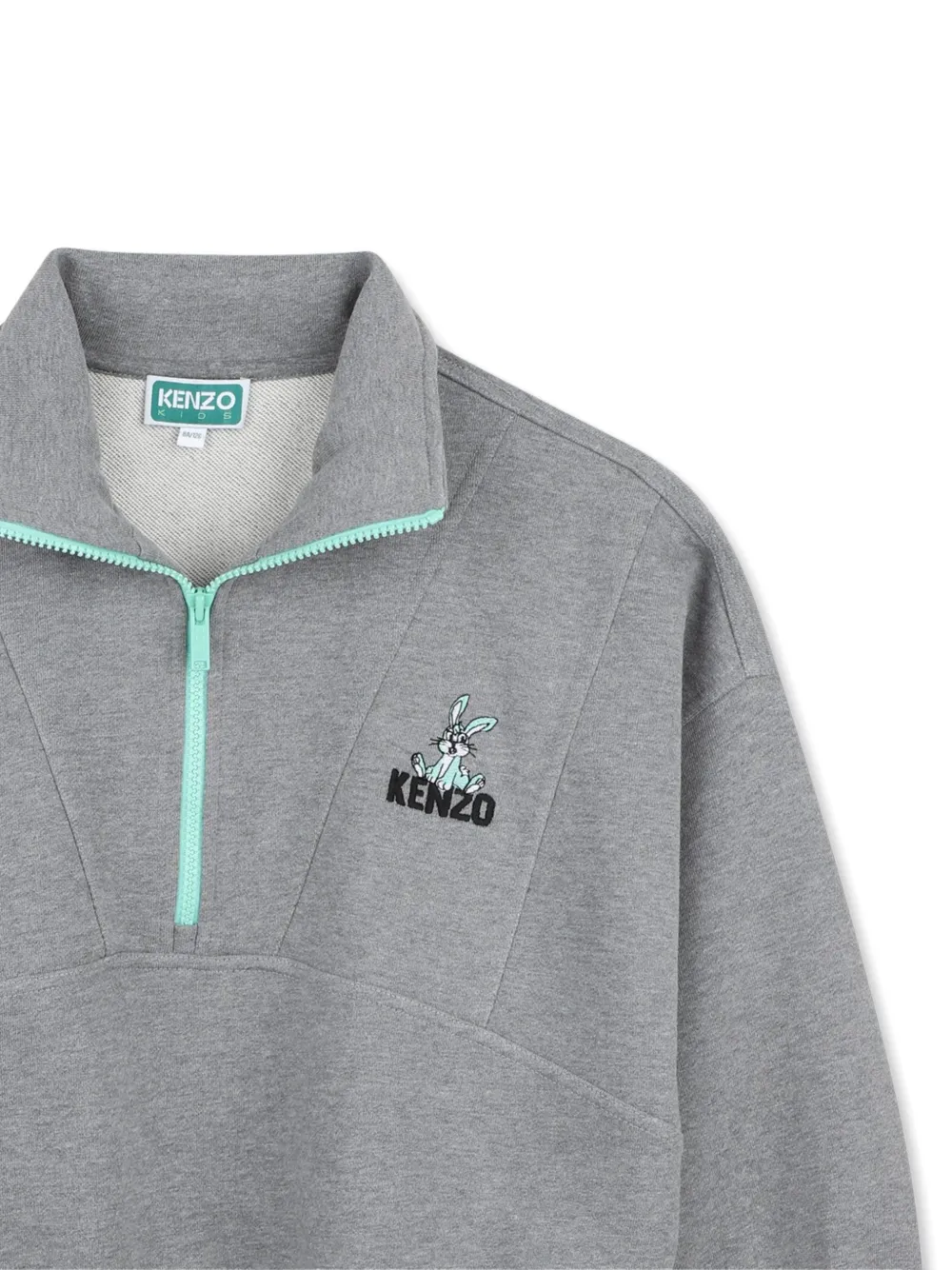 Kenzo Kids Trui met kwartrits en logo-print Grijs