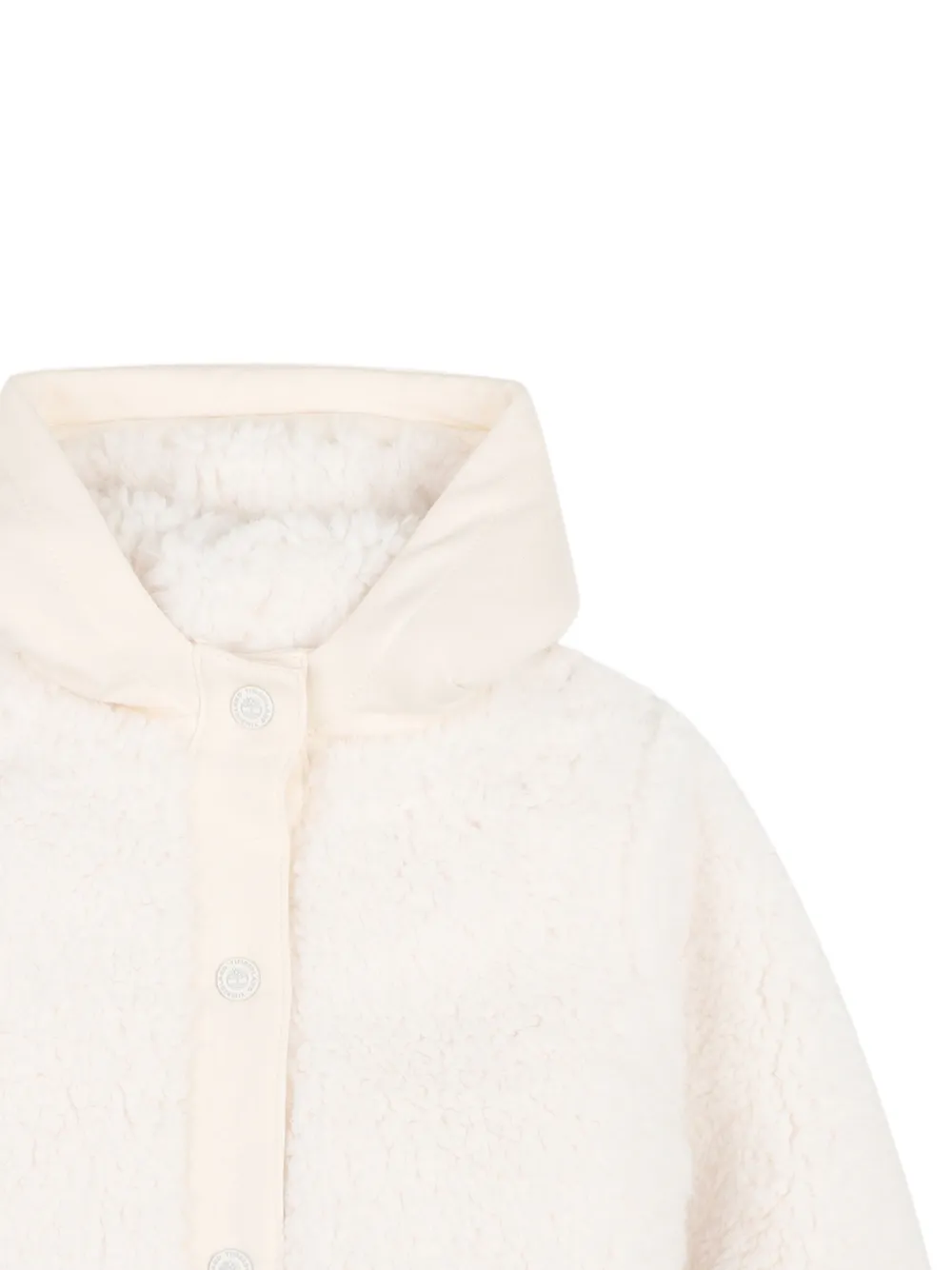 Timberland Kids Fleece jack met textuur en capuchon Beige