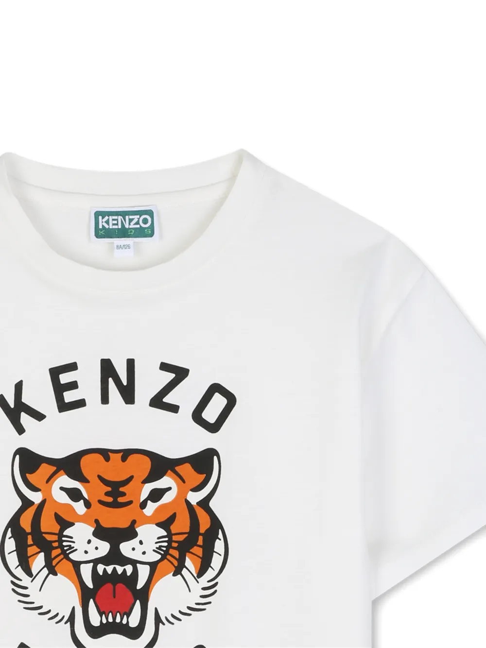 Kenzo Kids T-shirt met tijgerprint Wit