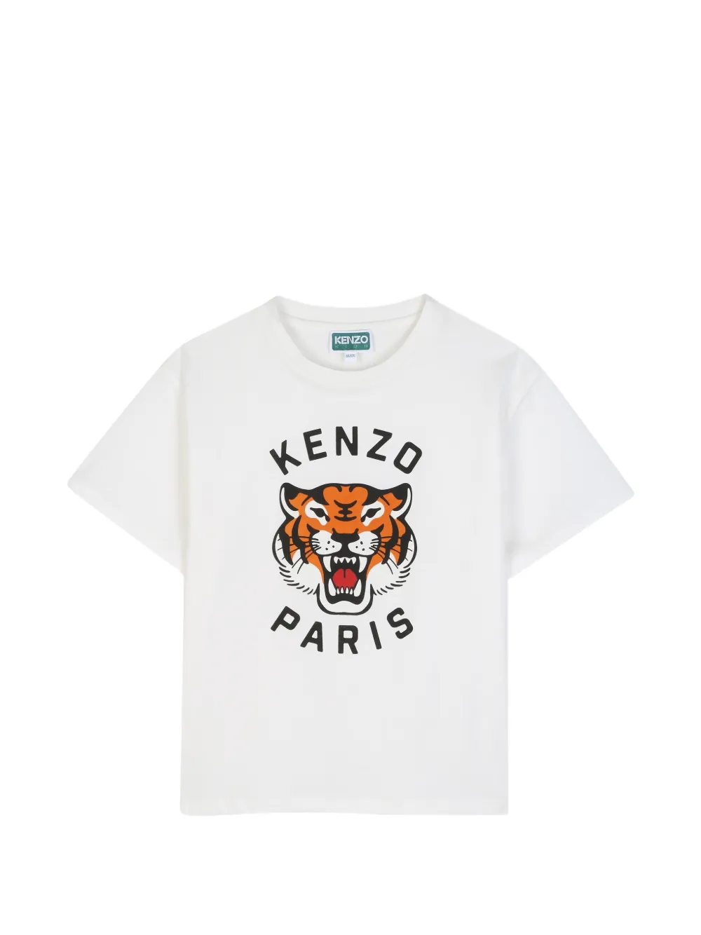Kenzo Kids Tiger-print crew-neck T-shirt - Bianco