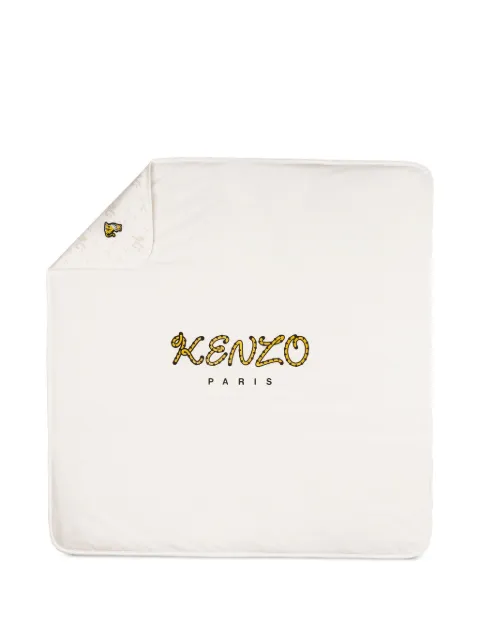 Kenzo Kids logo-print tiger-patch blanket
